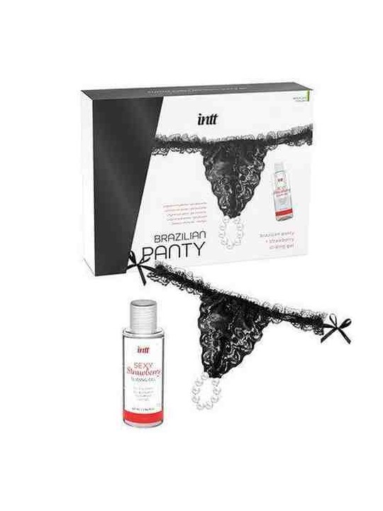 Intt Releases - Brazilian Black Panty with Pearls and Lubricant Gel 50 ML