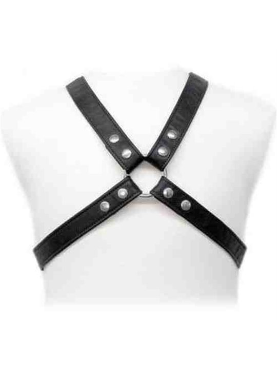 Leather Body Bdsm - Imbracatura Base in Pelle Nera