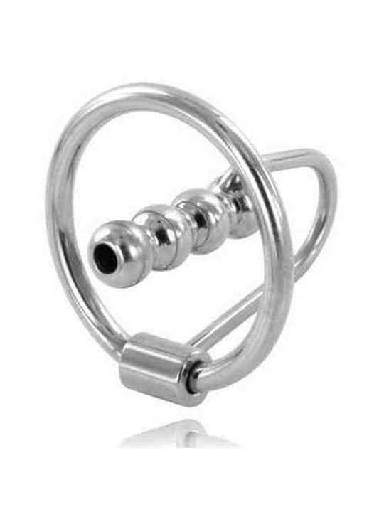 Metal Hard - Gabbia Fallica Anello di Castità in Acciaio con Tappo Uretrale 30 MM
