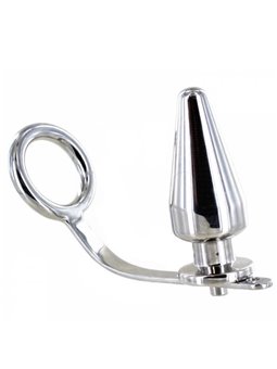Metal Hard Intruder - Anello Fallico in Acciaio con Plug Anale 45x50 MM