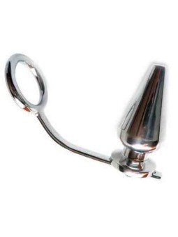 Metal Hard - Steel Ring with Anal Plug 45 X 50Mm
