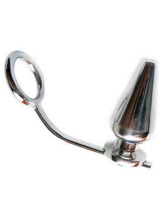 Metal Hard - Steel Ring with Anal Plug 45 X 50Mm