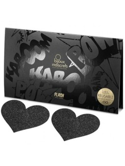 Bijoux - Indiscrets Flash Black Heart Nipple Cuts
