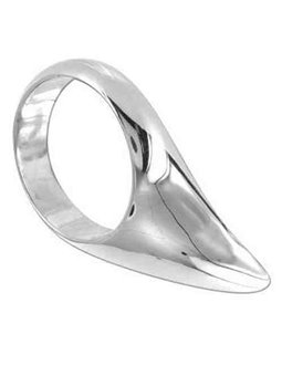 Metal Hard - Anello Fallico in Acciaio a Forma di Goccia 45 MM