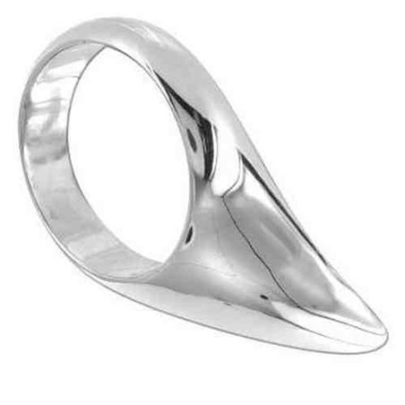 Metal Hard - Anello Fallico in Acciaio a Forma di Goccia 45 MM