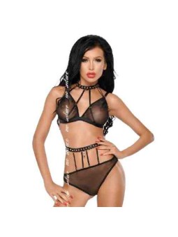 Me-Seduce - Dotty Set Two Pieces Black S/M