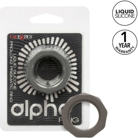 Calexotics Alpha Prolong Prismatic Ring - Anello Fallico in Silicone Grigio