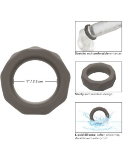 Calexotics Alpha Prolong Prismatic Ring - Anello Fallico in Silicone Grigio