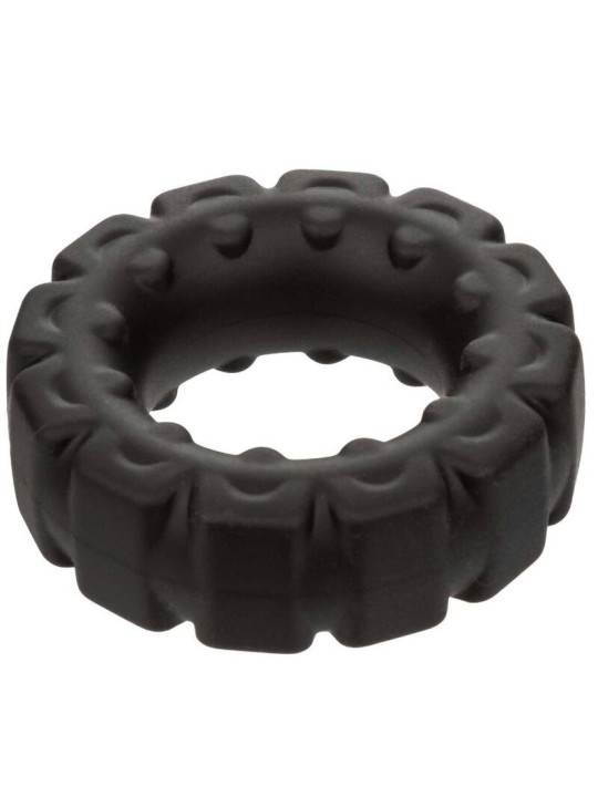 Calexotics Alpha Prolong Tread Ring - Anello Fallico in Silicone Nero