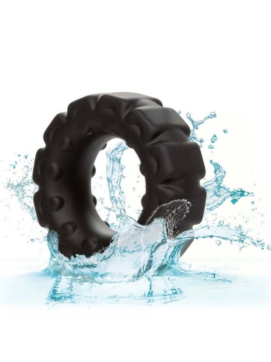 Calexotics Alpha Prolong Tread Ring - Anello Fallico in Silicone Nero