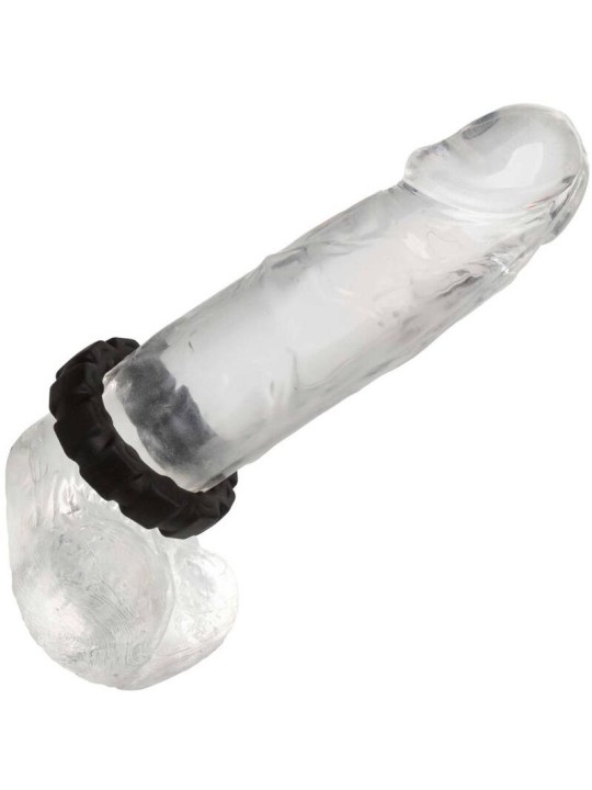 Calexotics Alpha Prolong Tread Ring - Anello Fallico in Silicone Nero