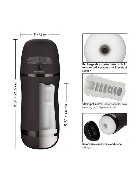 CalExotics Pulsar Stroker - Masturbatore per Uomo con Vibrazione e Aspirazione