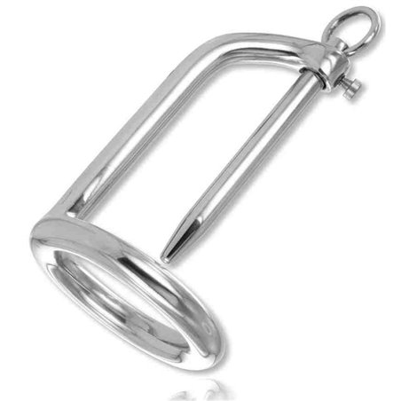 Metal Hard - Gabbia Fallica Anello di Castità in Acciaio con Tappo Uretrale