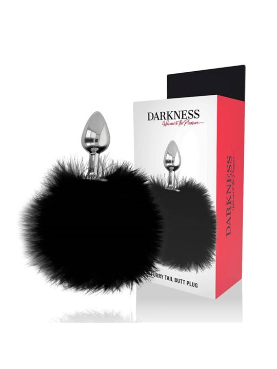 Darkness - Extra Anal Buttplug with Tail Black 7 CM