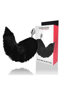 Darkness - Silver Anal Plug 8 CM with Black Tail