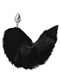 Darkness - Plug Anale Argento 8 CM con Coda Nera
