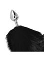 Darkness - Plug Anale Argento 8 CM con Coda Nera