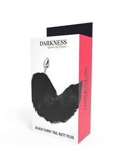 Darkness - Silver Anal Plug 8 CM with Black Tail