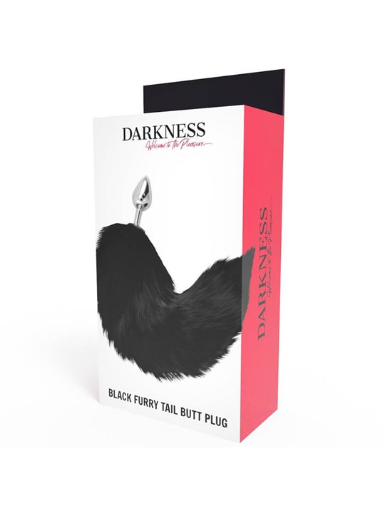 Darkness - Silver Anal Plug 8 CM with Black Tail