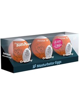 Satisfyer 3 Masturbator Eggs - Naughty, Savage & Crunchy