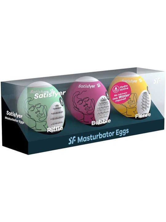 Satisfyer 3 Masturbator Eggs - Riffle, Bubble & Fierce