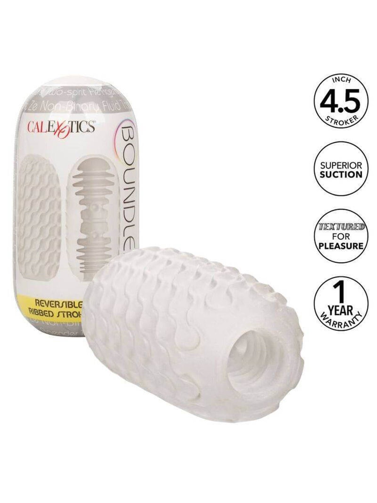 CalExotics Reversible Ribbed Stroker - Masturbatore per Uomo in Silicone