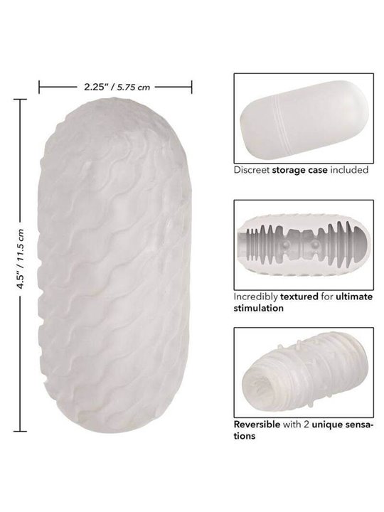 CalExotics Reversible Ribbed Stroker - Masturbatore per Uomo in Silicone