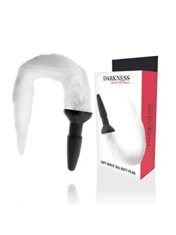 Darkness - Silicone Anal Plug with White Tail