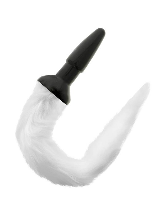 Darkness - Silicone Anal Plug with White Tail