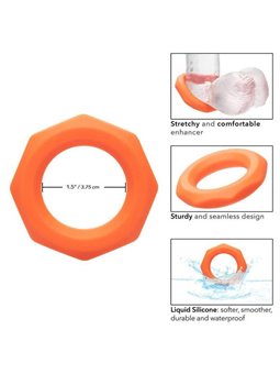 CalExotics Alpha Sexagon Ring - Anello Fallico in Silicone Liquido - Arancione