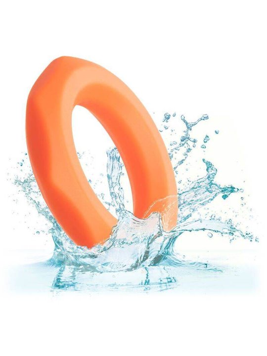 CalExotics Alpha Sexagon Ring - Anello Fallico in Silicone Liquido - Arancione