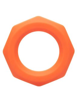 CalExotics Alpha Sexagon Ring - Anello Fallico in Silicone Liquido - Arancione