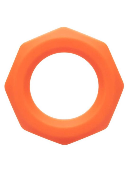 CalExotics Alpha Sexagon Ring - Anello Fallico in Silicone Liquido - Arancione