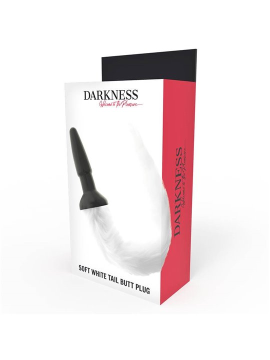 Darkness - Silicone Anal Plug with White Tail