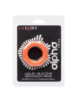 CalExotics Alpha Sexagon Ring - Anello Fallico in Silicone Liquido - Arancione