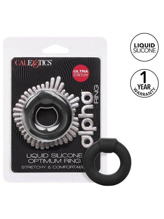 CalExotics Alpha Optimum Ring - Anello Fallico in Silicone Liquido - Nero