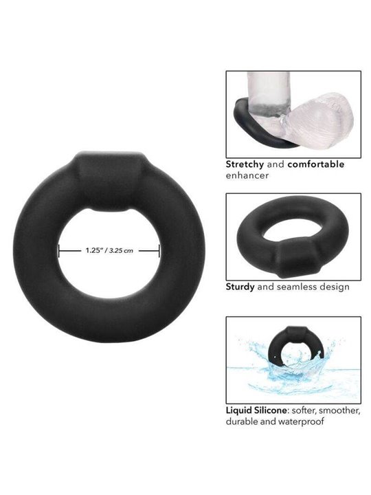 CalExotics Alpha Optimum Ring - Anello Fallico in Silicone Liquido - Nero