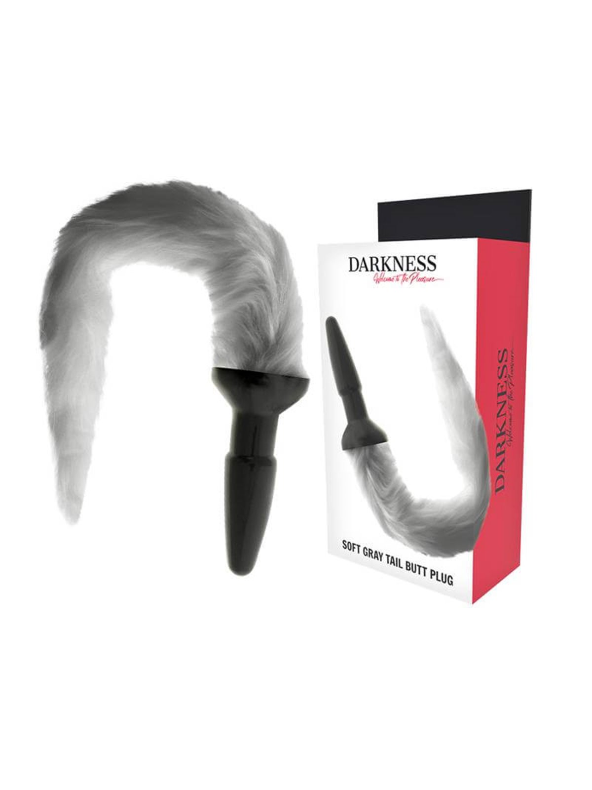 Darkness - Plug Anale con Coda Tail Butt Silicone Plug -Gray