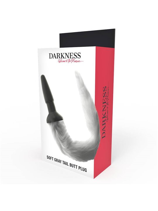 Darkness - Plug Anale con Coda Tail Butt Silicone Plug -Gray