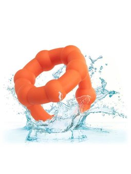 CalExotics Alpha All Star Ring - Anello Fallico Doppio in Silicone Liquido - Arancione