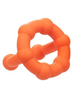 CalExotics Alpha All Star Ring - Anello Fallico Doppio in Silicone Liquido - Arancione