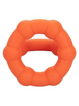 CalExotics Alpha All Star Ring - Anello Fallico Doppio in Silicone Liquido - Arancione