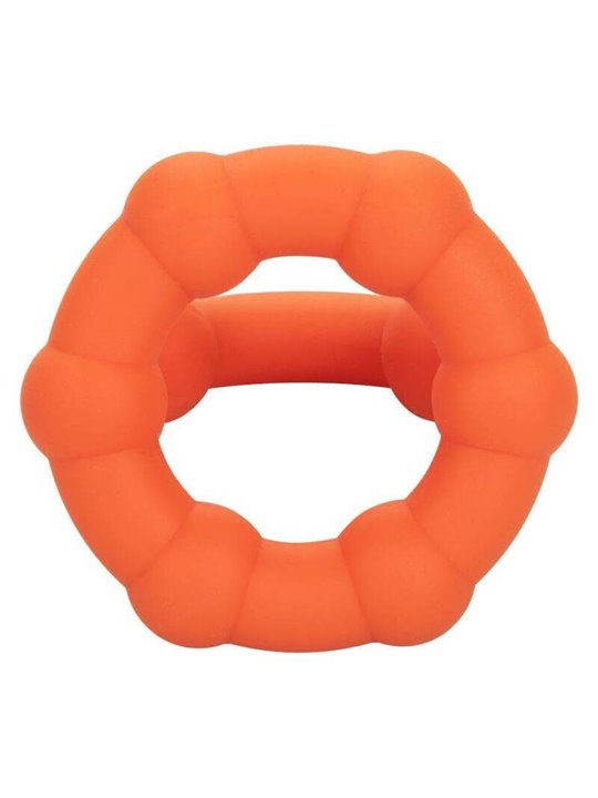CalExotics Alpha All Star Ring - Anello Fallico Doppio in Silicone Liquido - Arancione