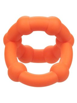 CalExotics Alpha All Star Ring - Anello Fallico Doppio in Silicone Liquido - Arancione