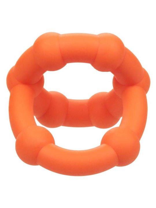CalExotics Alpha All Star Ring - Anello Fallico Doppio in Silicone Liquido - Arancione