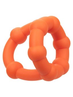 CalExotics Alpha All Star Ring - Anello Fallico Doppio in Silicone Liquido - Arancione