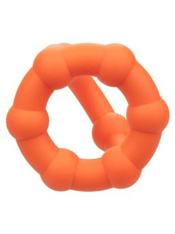 CalExotics Alpha All Star Ring - Anello Fallico Doppio in Silicone Liquido - Arancione