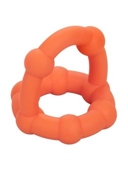 CalExotics Alpha All Star Ring - Anello Fallico Doppio in Silicone Liquido - Arancione