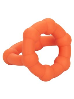 CalExotics Alpha All Star Ring - Anello Fallico Doppio in Silicone Liquido - Arancione