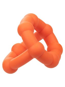 CalExotics Alpha All Star Ring - Anello Fallico Doppio in Silicone Liquido - Arancione